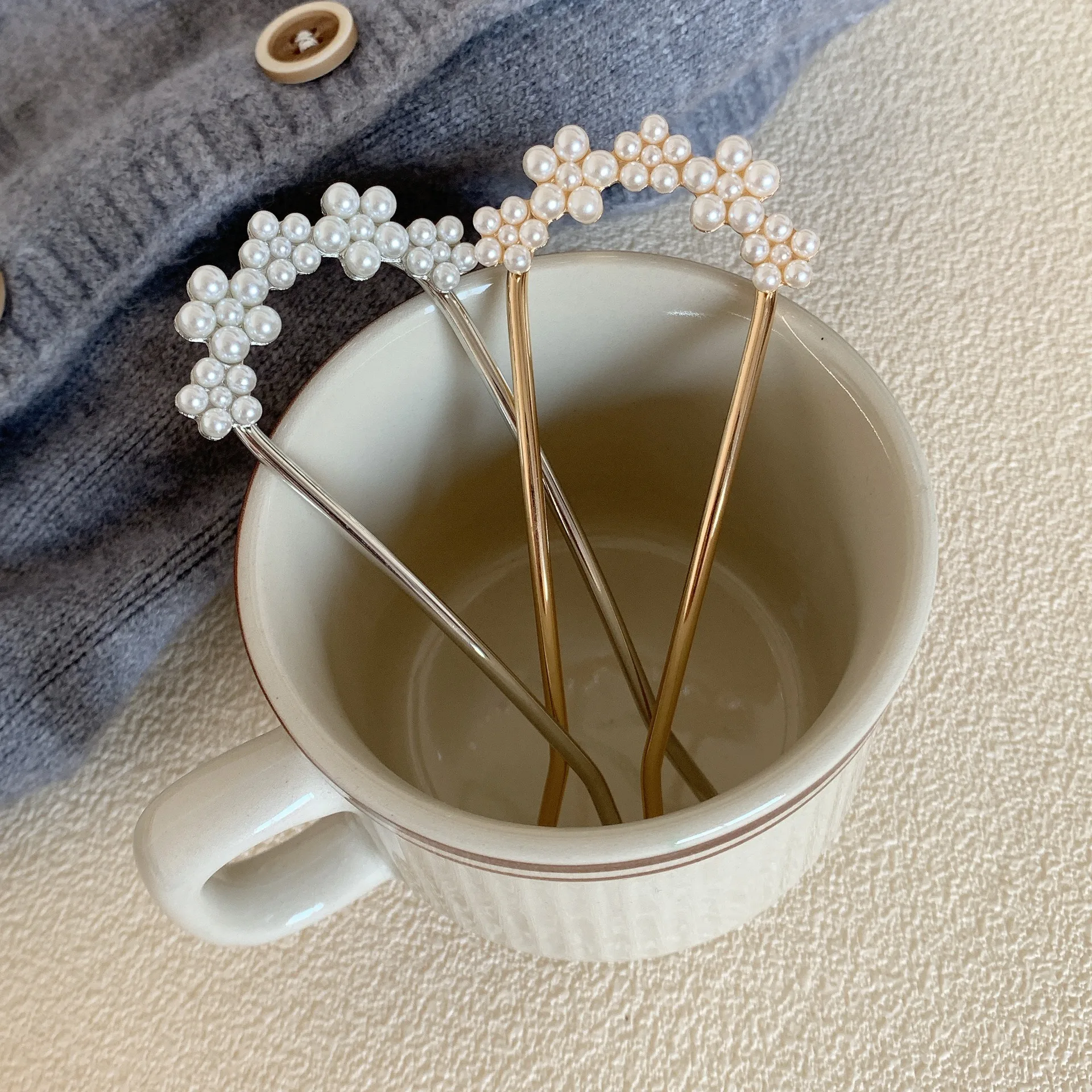 شوكة شعر أنيقة على شكل حرف U للنساء، عصا شعر بشرابة لؤلؤية، مشبك شعر على شكل فراشة، إكسسوار شعر فتاة عصرية، أغطية رأس ستايلين