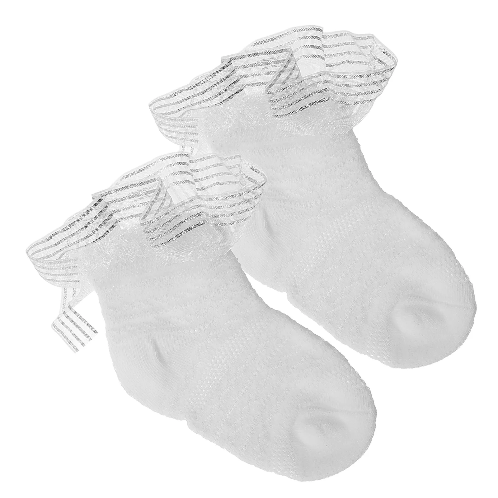 

1Pair White Lace Baby Socks Soft Cotton Knee Socks Size for Dance Toddler Girls Stocking for Baby Sock