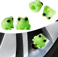 4pcs Cute Luminous Frog Tire Valve Stem Cap, Air Caps for Cars Bikes Motorcycles Trucks, Decorative Car Wheel Accessories