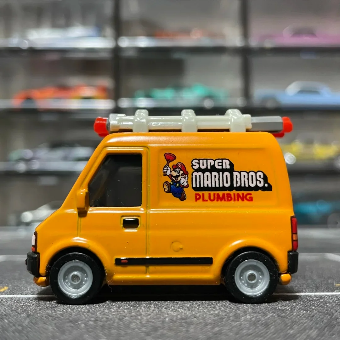 عجلات ساخنة أصلية 1:64 دييكاست سيارة سوبر ماريو سباك فان سبيكة مخصصة تحصيل نموذج سيارة ألعاب أطفال هدايا للأولاد