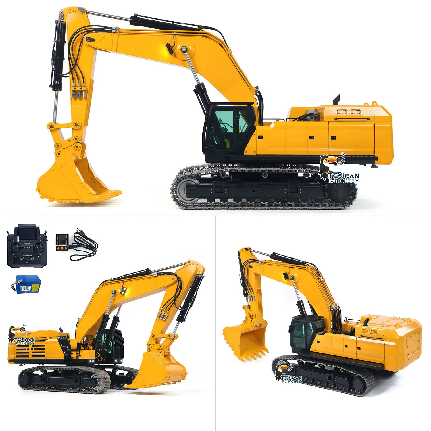 55KGメタル 1/14 395F RC油圧ショベル 重機 ライト ラジオ 6CHバルブ リモートコントロール ディガー デュアルポンプ RTR トラック 車