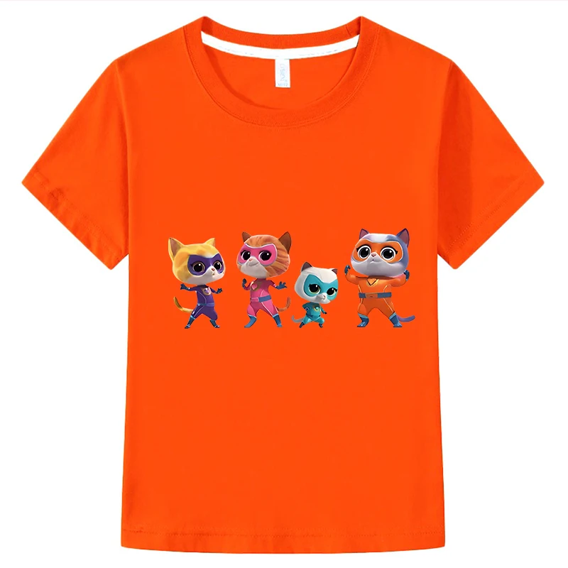 

SuperKitties kids T-shirt 100%Cotton Short Tops boys girls clothes Cartoon Anime Tees y2k one piece Summer Childrens clothing