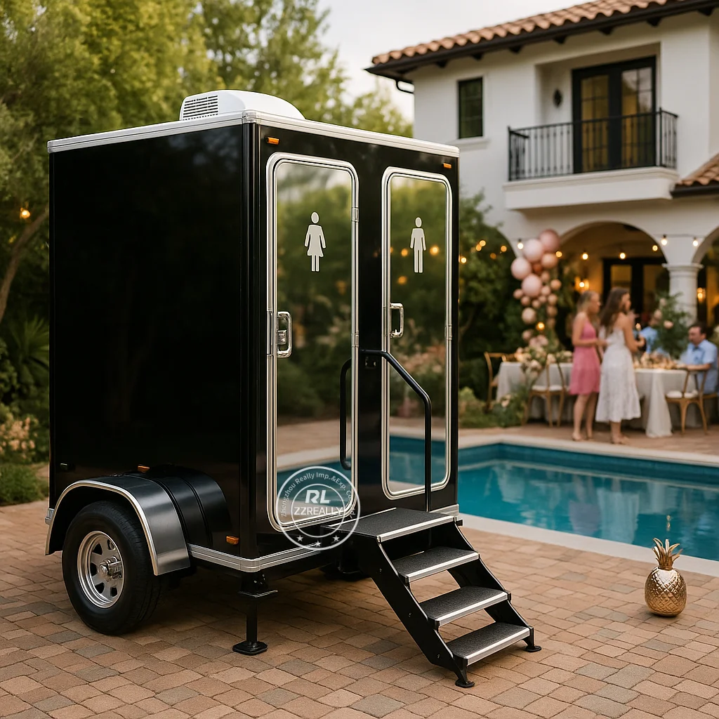 

Hot Sale Moveable Toilet Shower Trailer Mobile VIP Restroom Trailer Portable Bathroom Unit Shower Toilet
