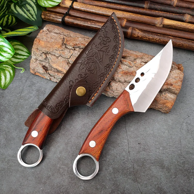 Butcher Boning Knife Slicing Meat Fruit Fish Filleting Knife Wood Handle Kitchen Knives Forged Blade Utility Barbecue Knife Tool