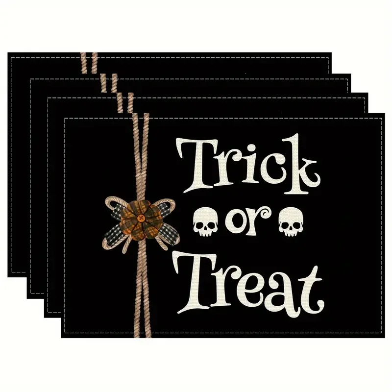 

New Halloween Thanksgiving Autumn Harvest Cotton and Linen Placemat Small Table Flag Series Combination Tablemat Restaurant Fest