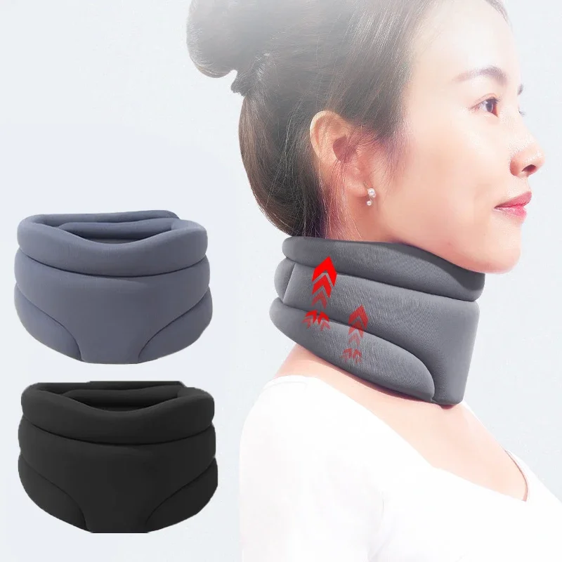 

Neck Support Cervical Brace Adjustable Cervical Collar Soft Durable Foam for Relieve Cervical Pain Airplane Travel Nap Health