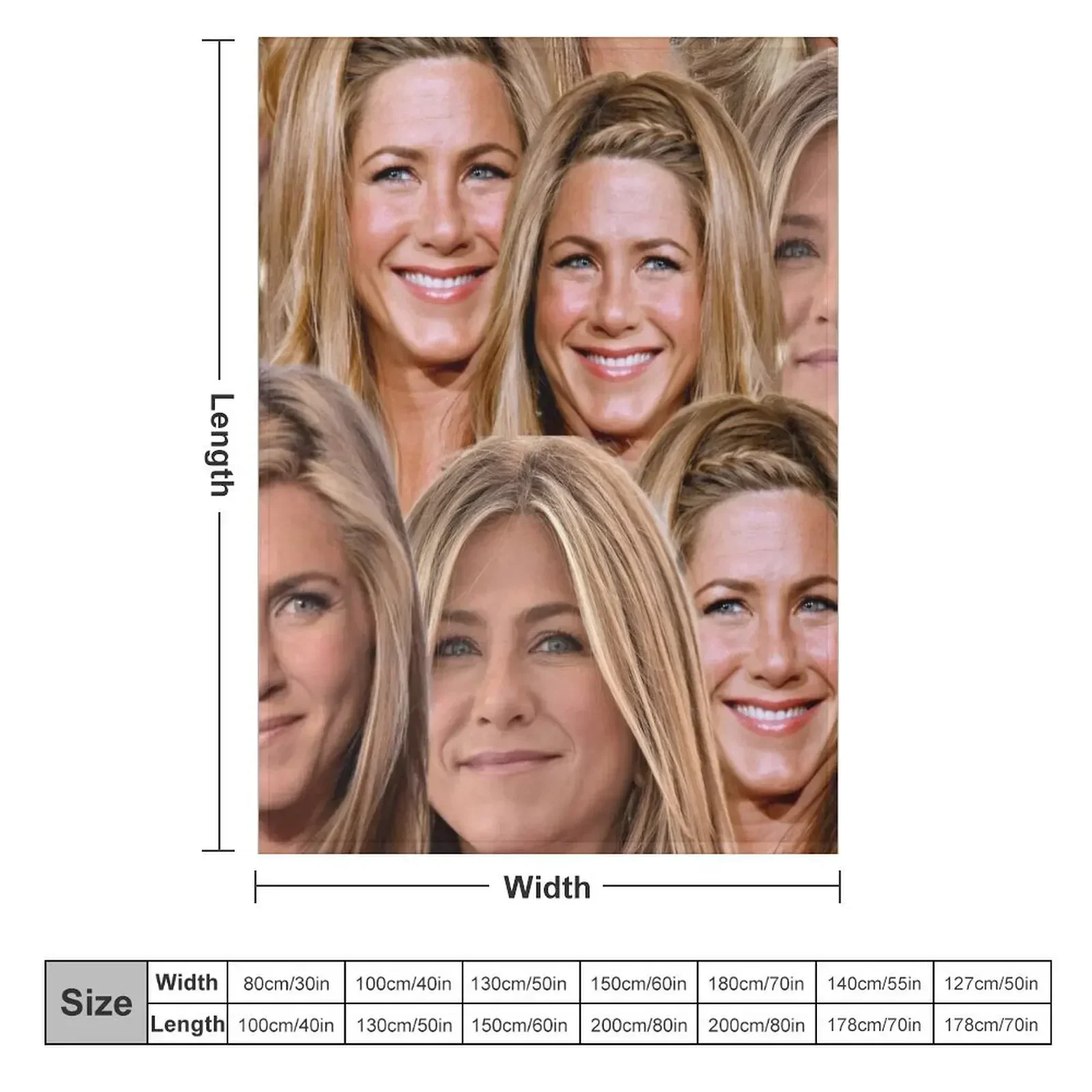 Jennifer Aniston Collage Throw Blanket Luxury Designer Flannel Summer Beddings Blankets