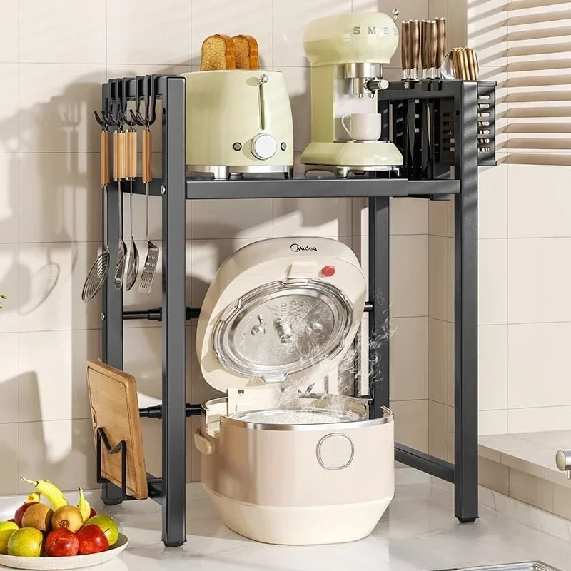 Multi-functional Kitchen Shelf Rice Cooker Microwave Rack Retractable Oven Storage Rack Countertop Household