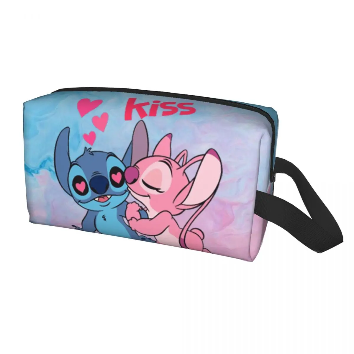 Custom Stitch Lion Cute Cosmetic Bag Women Kawaii Big Capacity Disney Movie Makeup Case Beauty Storage Toiletry Bags