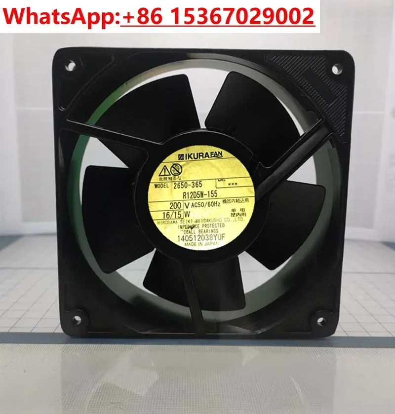 KURA Yuliang 2650-365 R12D5W-155 200VAC 50/60Hz 16/15W High Temperature Fan I