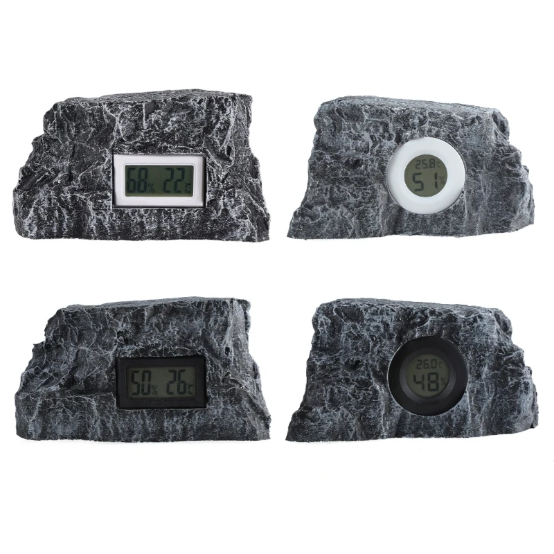 Decorative Rock Thermometers Hygrometer Fashion Rock Climate Temperature