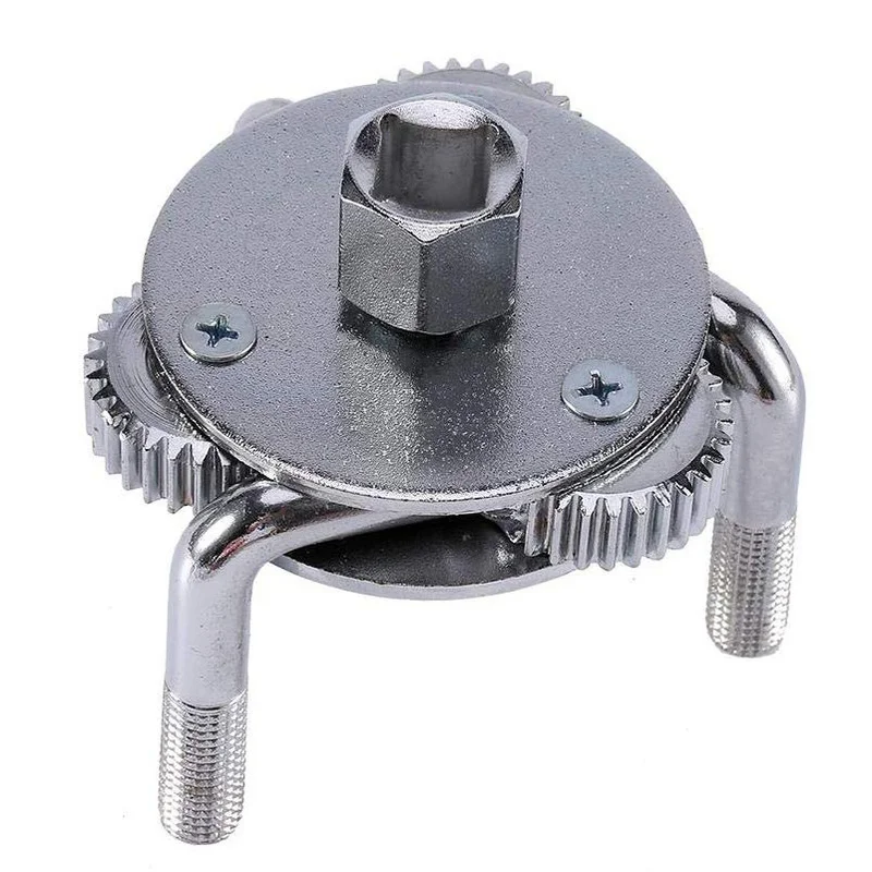 Llave de filtro de aceite de dos vías de 3 mandíbulas, herramienta de removedor de llave de filtro de aceite ajustable Universal