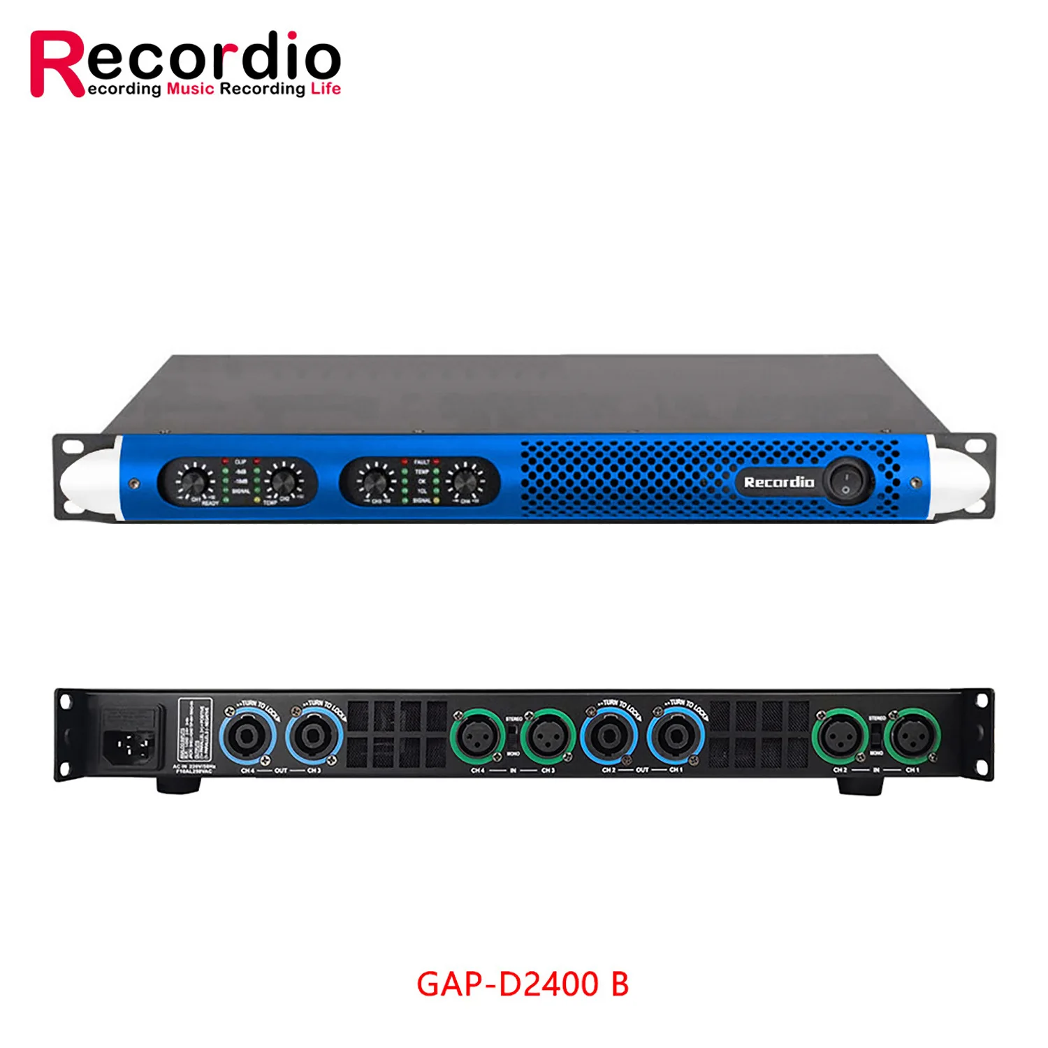 

High-Performance 1U Quad Channel Digital Power Amplifier GAP-D2400 - Perfect Sound Quality for Home KTV