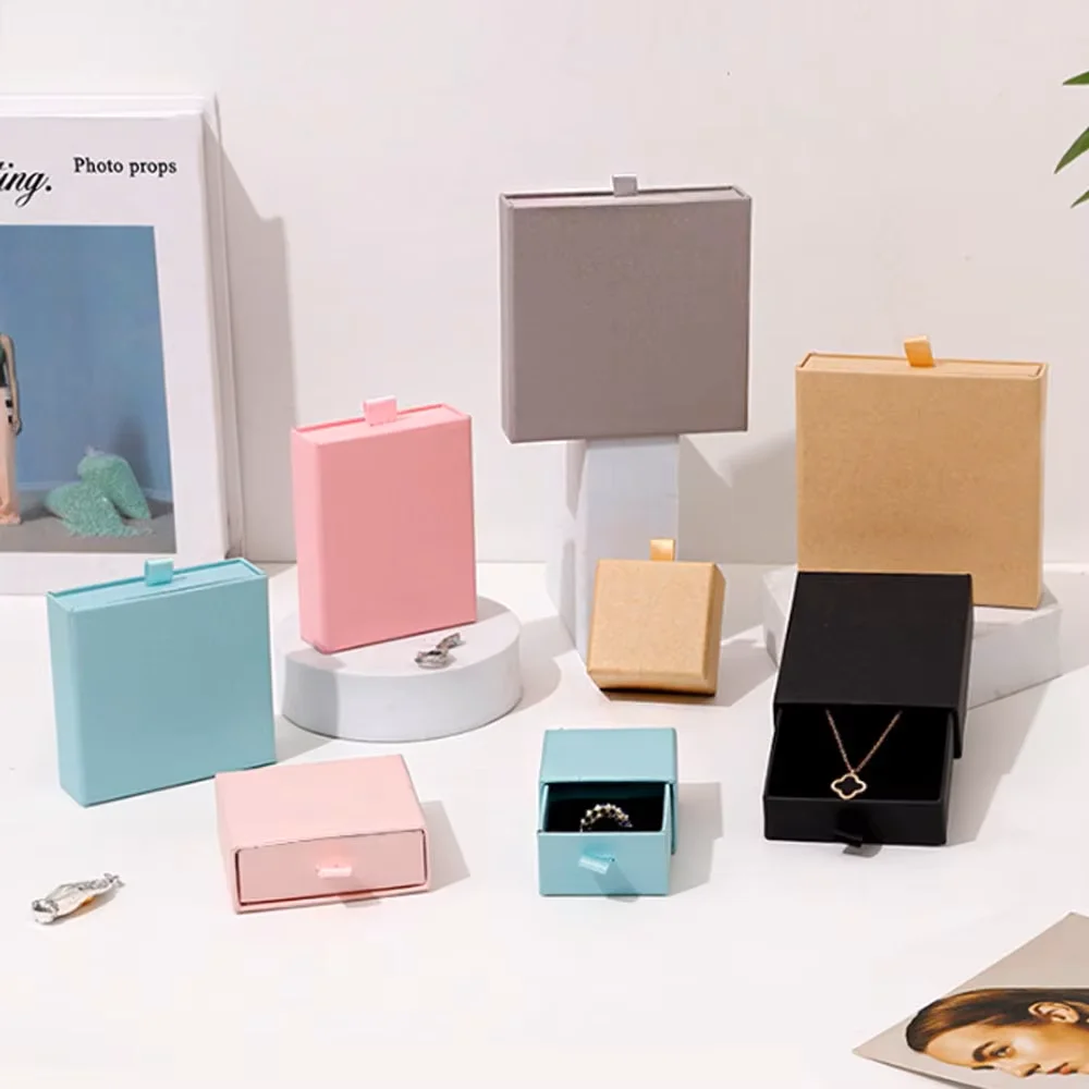 5Pcs Drawer Style Paper Jewelry Boxes Case for Rings Earrings Bracelets Necklaces Pendants Jewelry Display & Gift Packaging Box