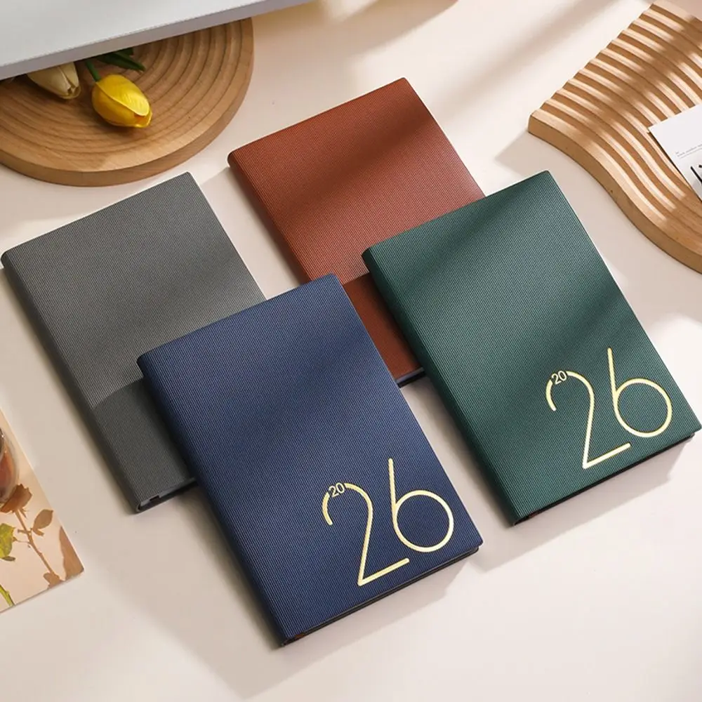 

English 2026 Schedule Planner Notepad Wear-resistant 12 Months A5 Agenda Planning Notebook Thick Paper Bookmark