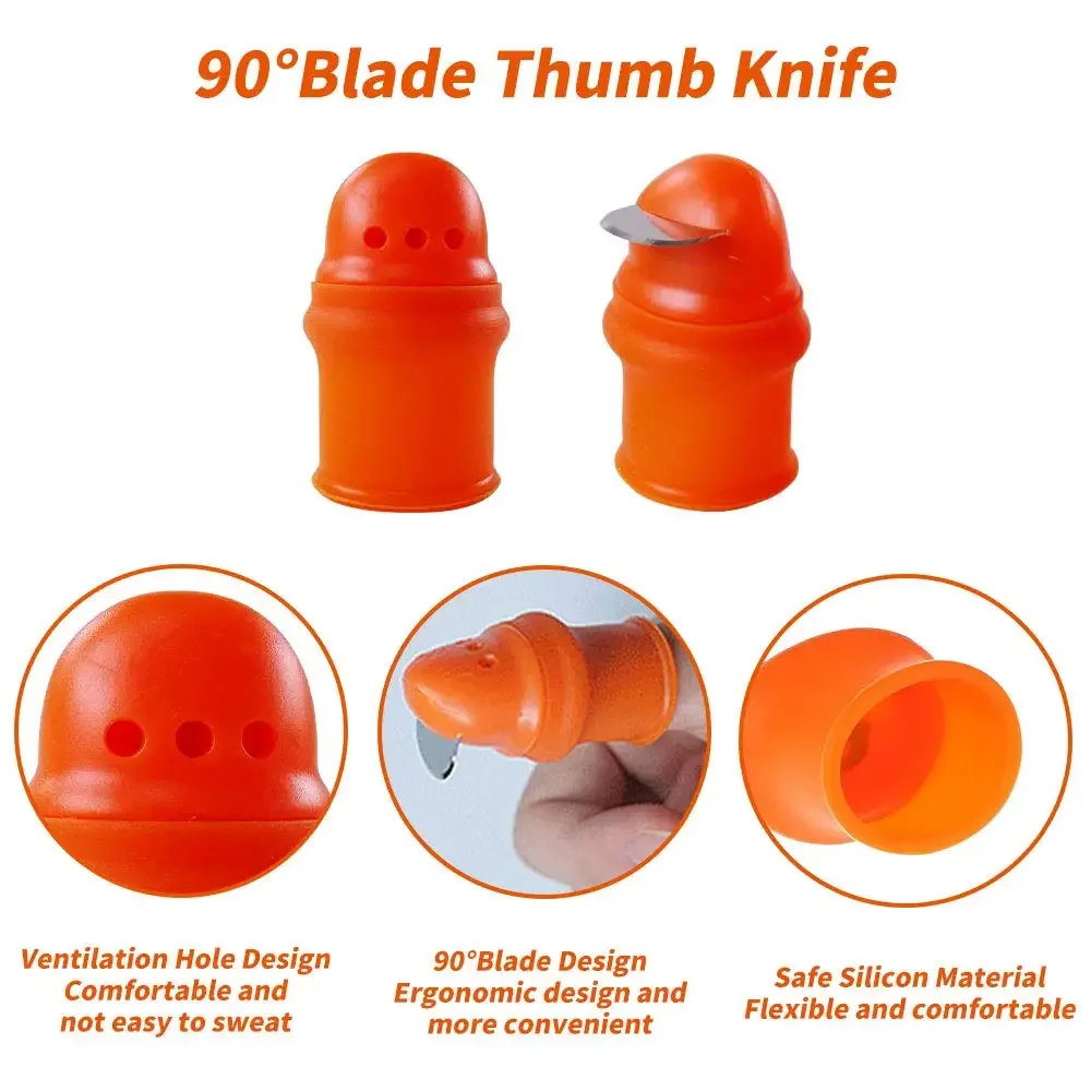 Silicone Finger 90 Degree Knife Protector With Blade For Fruits Vegetable Thumb Knife Finger Guard Kitchen Gadgets