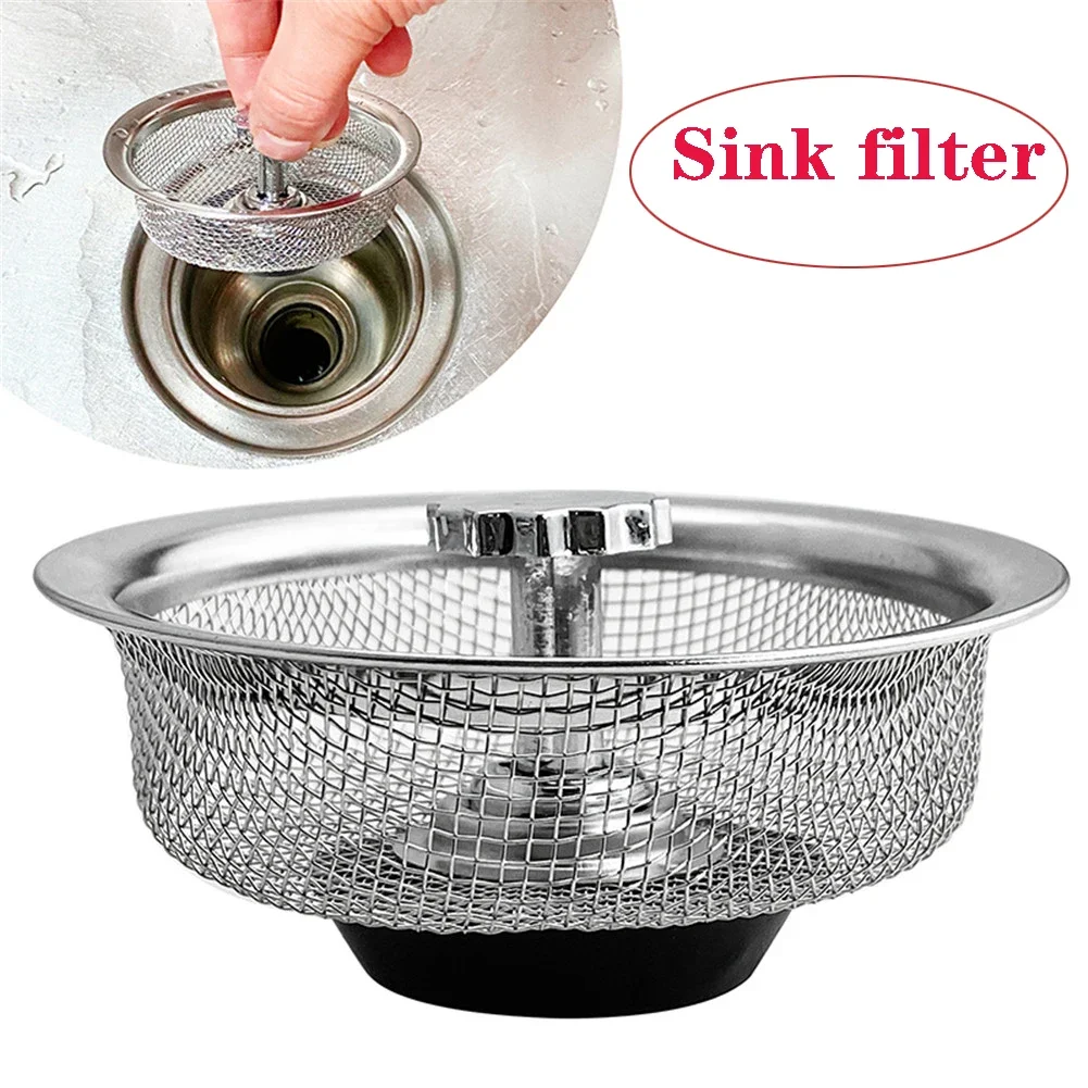 Stainless Steel Sink Strainer Waste Disposer Outfall Strainer Sink Filter Hair Sewer Outfall Kitchen Accessories Kitchen Tool