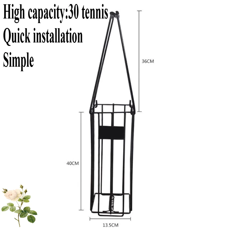 Tennis Ball Picker Without Bending Artifact  Frame Basket Hopper Racquet Sports