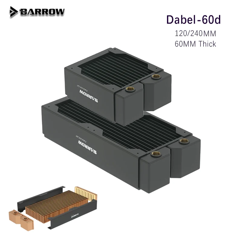 

Barrow Dabel-60D,60MM Thickness Red Copper Radiator Support 12cm Fan Water Cooling Tool CPU Overclocking Cooler,120/240mm