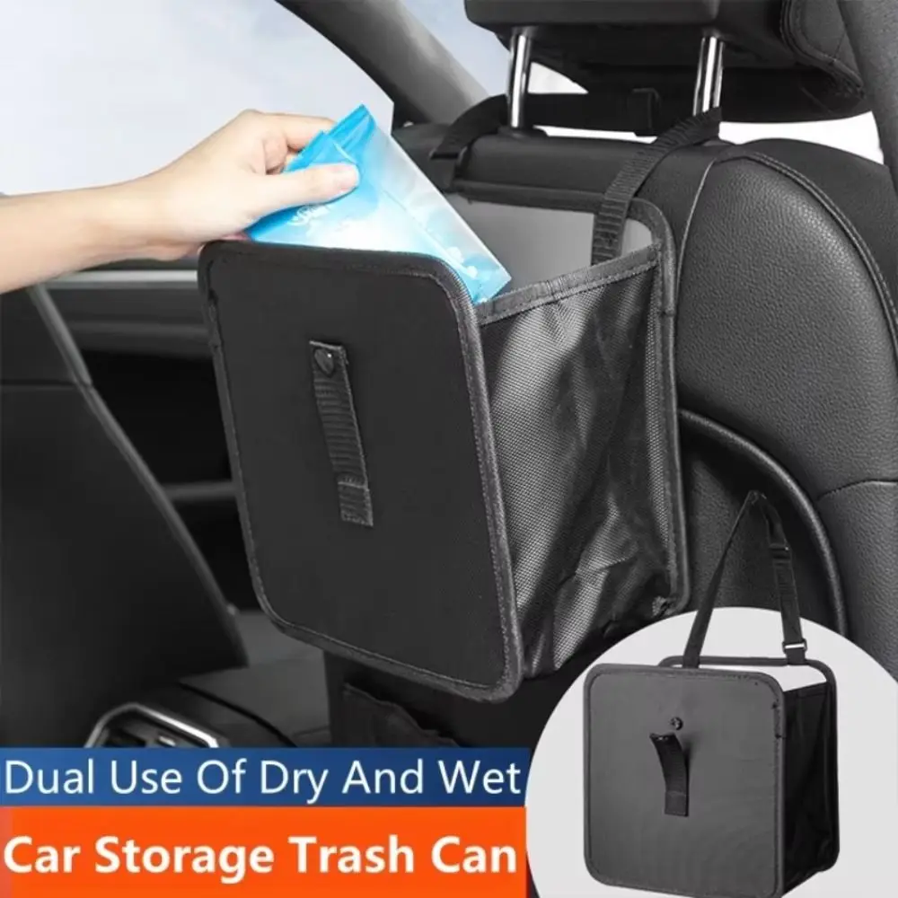 

Oxford Cloth Foldable Car Trash Can Waterproof with Adjustable Strap Hanging Garbage Basket Storage Case Portable