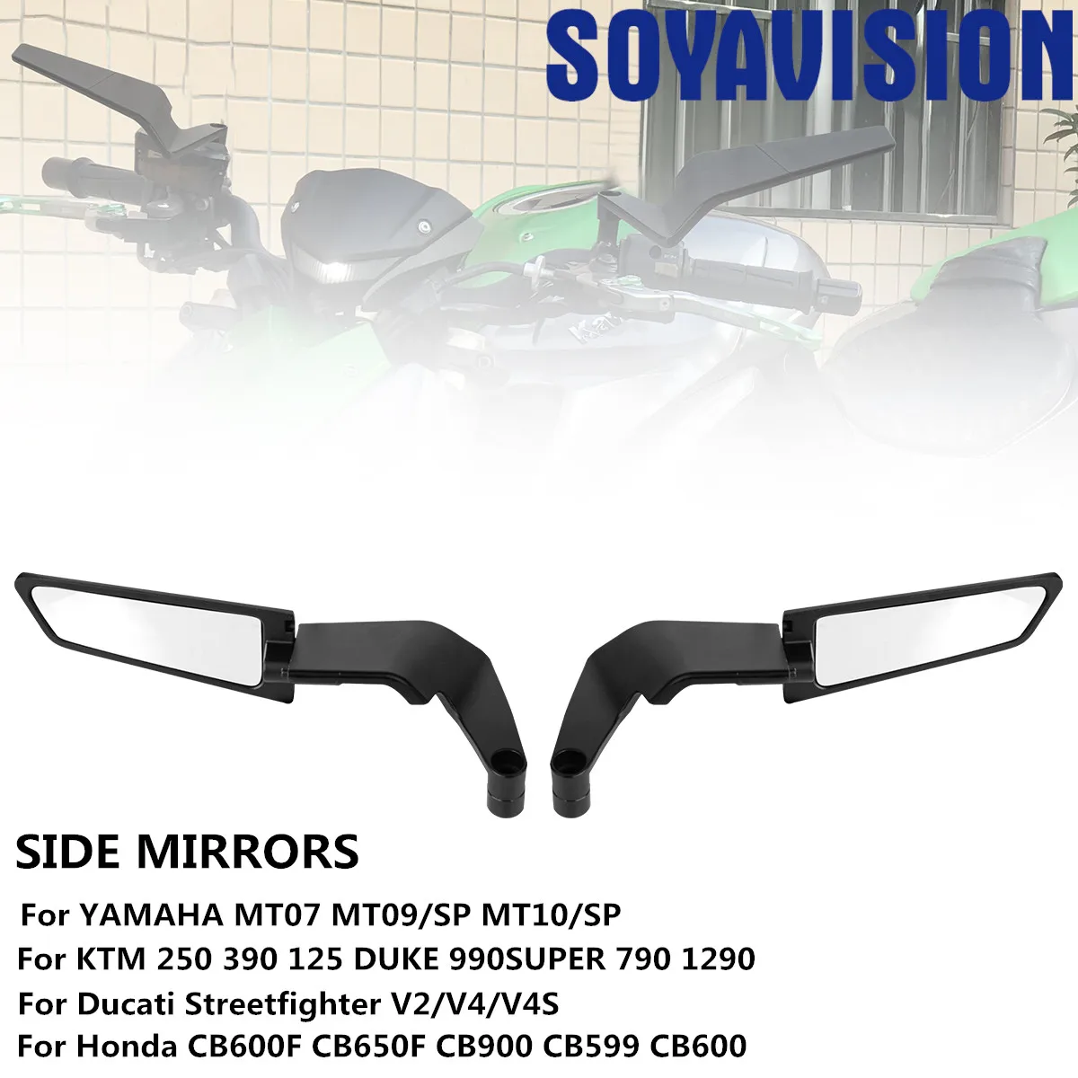 Motorcycle Mirrors Wind Wing Side Rearview Rotate Adjustable Mirrors For Honda YAMAHA MT07 BMW KTM Kawasaki DUKE Accessories