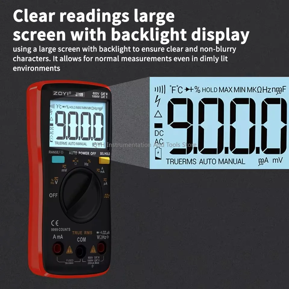 ZOYI ZT-109 ZT-111 Digital Multimeter High precision automatic range digital display Transistor Tester Capacitor True-RMS Tester
