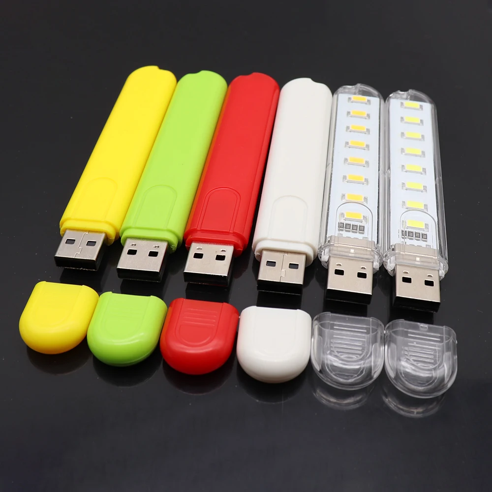 Mini USB Gadget LED light Book lights 8 LEDs 5730 SMD For PC Laptops Notebook Mobile Power Charger Reading bulb