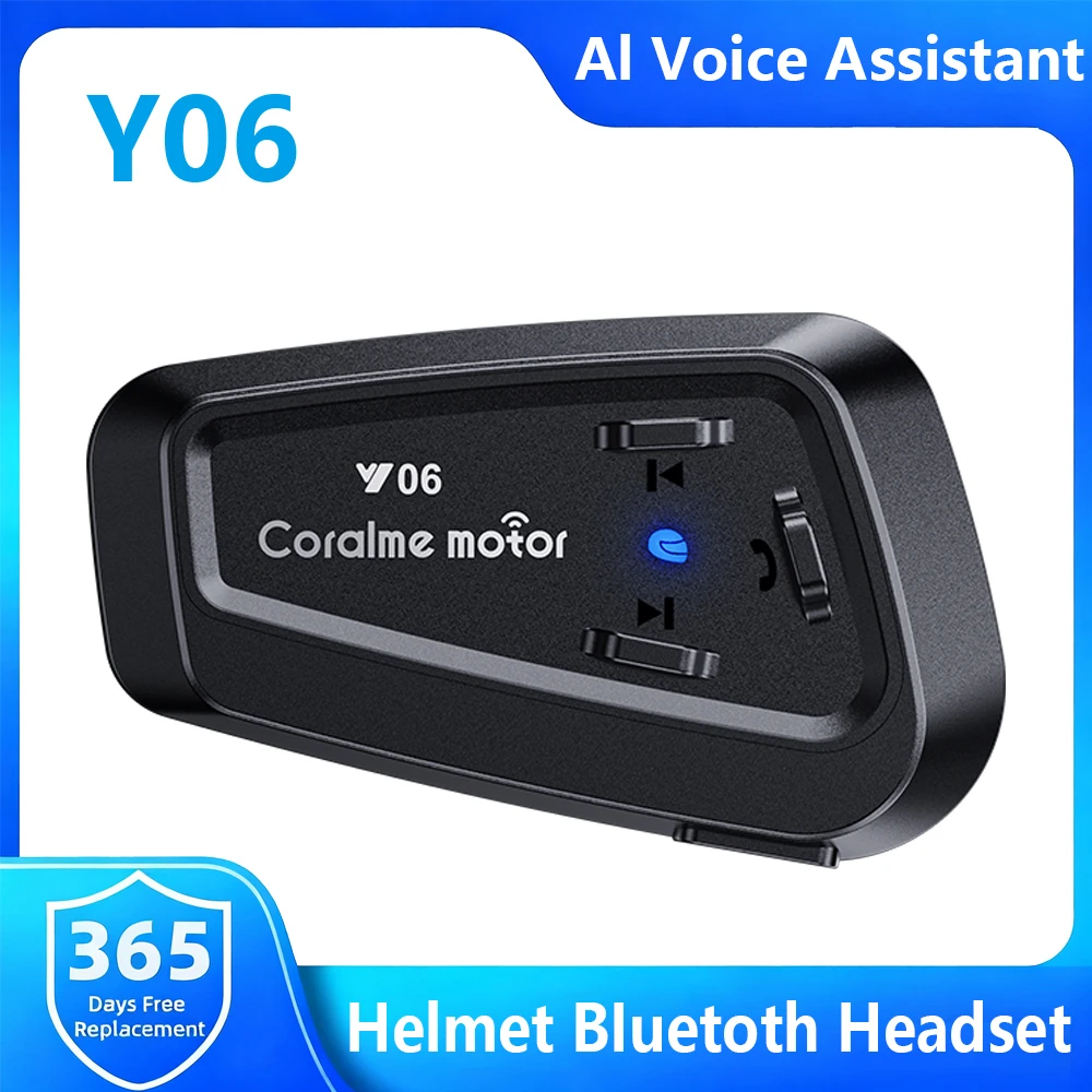 Y06 Motorcycle Helmet Bluetooth Headset Earphone High Reliable Sound Dustproof Music Player Headphone Waterproof IPX6