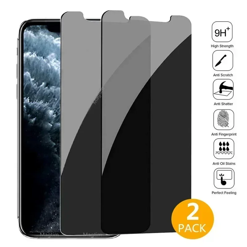 1-2Pcs Private Tempered Glass for iPhone 14 13 12 11 Pro Max XS XR SE2020 Anti-Spy Screen Protectors for iPhone 8 7 15 Plus