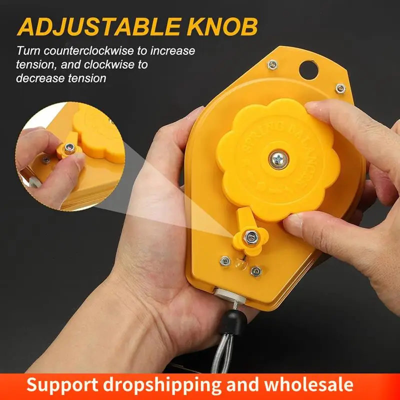 AA86 Spring Balancer Bearing Spring Tool Adjustable Cable Retractor 1.1-3.3Lbs (0.5-1.5Kg)