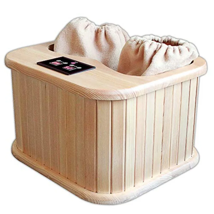 Foot SPA with Easy Control Temperature and Time Ergonomic Design 16 Internal Bio-Ceramic Stones Made with Canada Hamlock Wood F