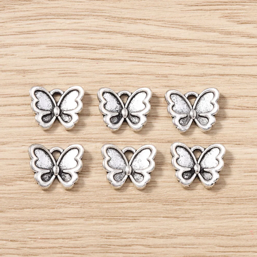 Tusember 30 Stück 10*13mm Metall-Tier-Schmetterlings-Anhänger aus Legierung für DIY-Halsketten, Ohrringe, handgefertigte Schmuckherstellung und Bastelarbeiten – Detail 2