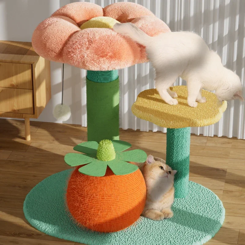 Scratch Ball Toy Cat Scratcher Tower Cute Sofa Flower Cat House Cardboard Playground Shelves Arbre A Chat Pet Furniture