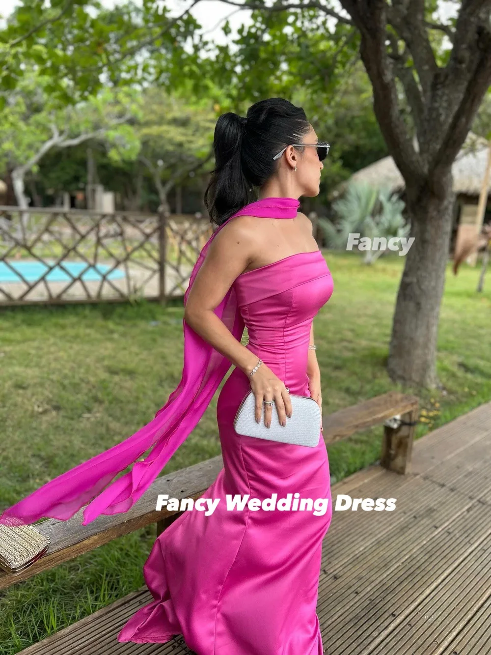 Abito da sera rosso senza spalline fantasia e grazioso, sirena, morbido raso, abito da ballo, lunghezza del pavimento, senza maniche, personalizzato