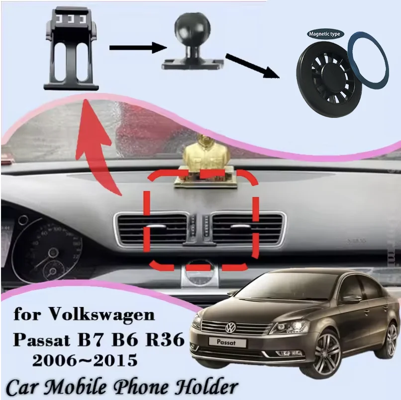

Auto Mobile Cell Stand for Volkswagen VW Passat B7 B6 R36 2006~2015 Car Mount Air Vent Phone Bracket Gravity Holder Accessories