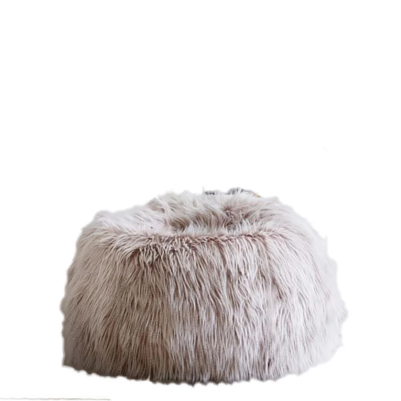 Plush Faux Fur Bean Bag Chair Lazy Sofa   Cover