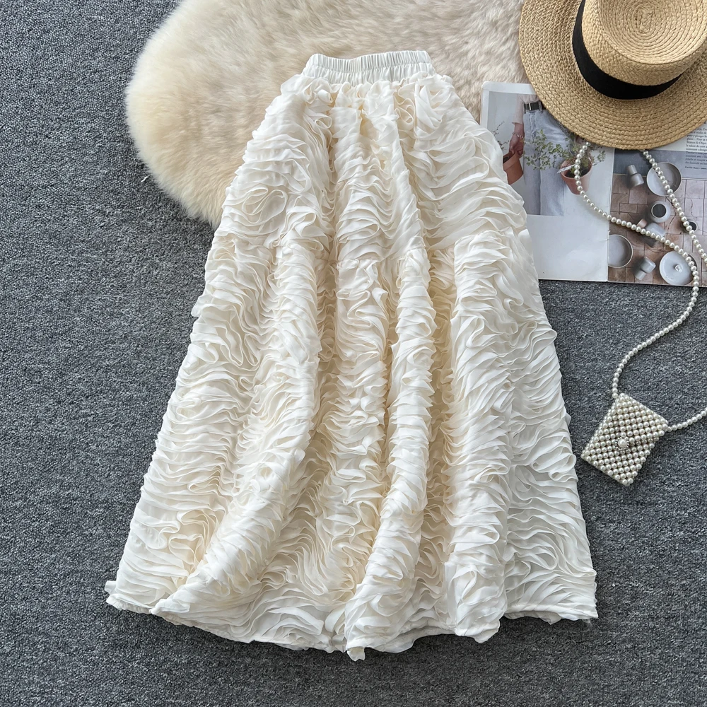 

Шикарная винтажная милая прямая юбка трапециевидной формы с высокой талией, корейская уличная одежда, осенняя офисная женская одежда