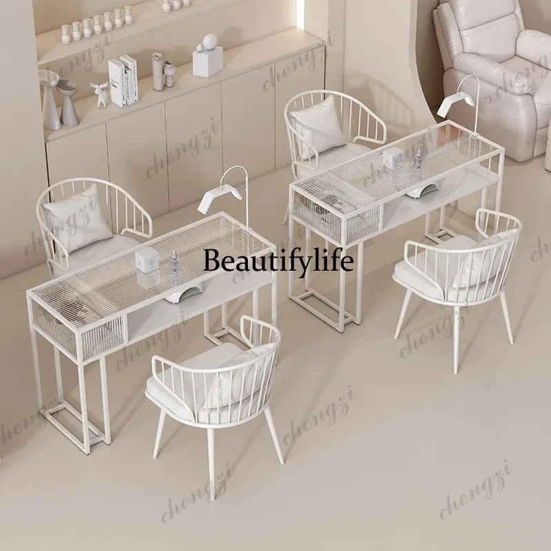 YL  Nordic Aesthetic Nail Table Unique Design Elegant Premium Nail Table Trendy Beauty Table De Manucure Salon Furniture