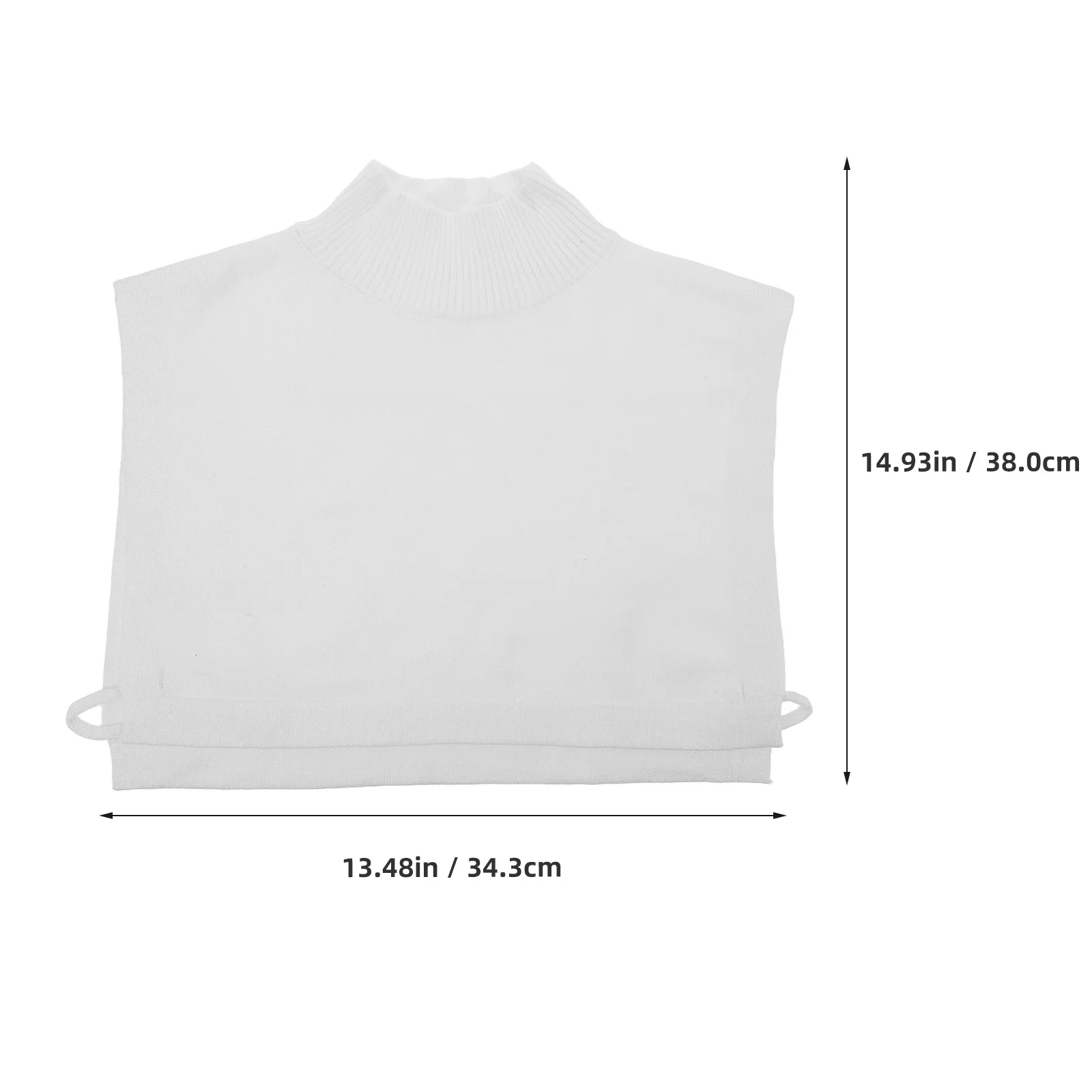 الأبيض محبوك سترة طوق قطعة انفصال وهمية الياقة المدورة ديكي طبقات شال طوق أعلى التبعي النساء