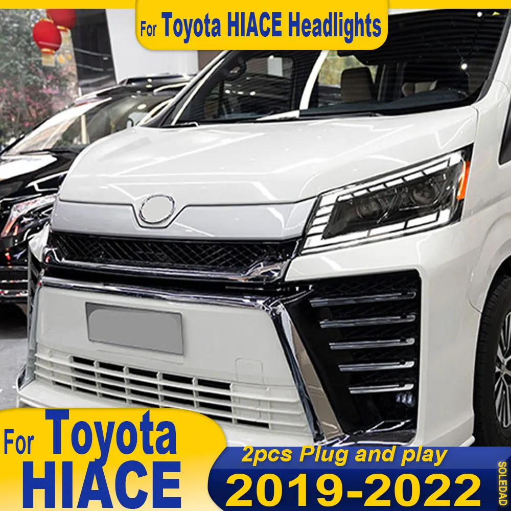 Car Headlights for Toyota Hiace 2019-2022 LED Lamps Daytime Running Lights Dynamic Turn Signals  headlights Assembly Accessories