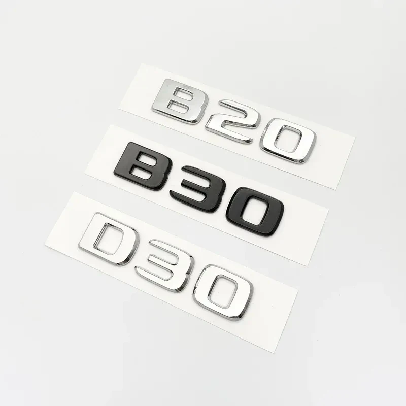 Silver Black Letters B20 B30 D30 450 650 ABS Emblem for Mercedes Benz Brabus C W203 W204 W205 Coupe Car Trunk Badge Logo Sticker view 4