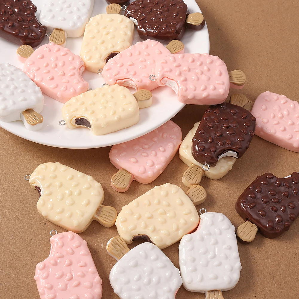 

4 шт., подвески с имитацией еды, мороженого, подвески для изготовления ювелирных изделий, ожерелье, серьги, аксессуары ручной работы «сделай сам»