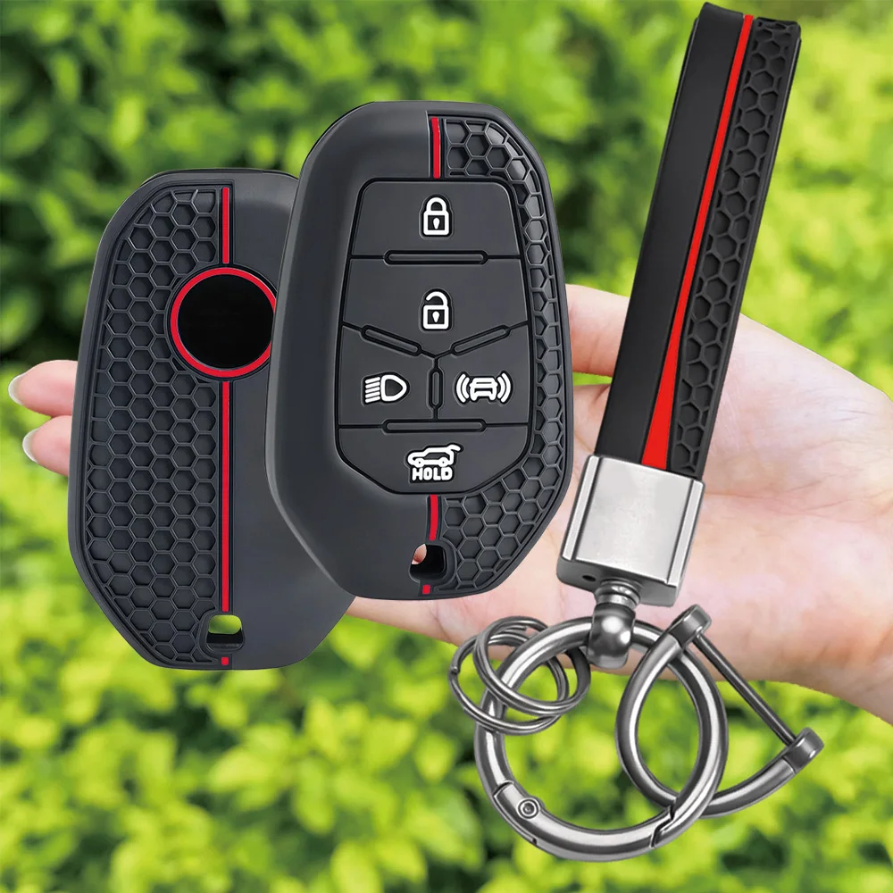 Funda Protectora de Silicona para Llaves de Coche Ssangyong Rexton Y400 Y450 G4 2021 2022, 5 Botones, Accesorios para Llavero