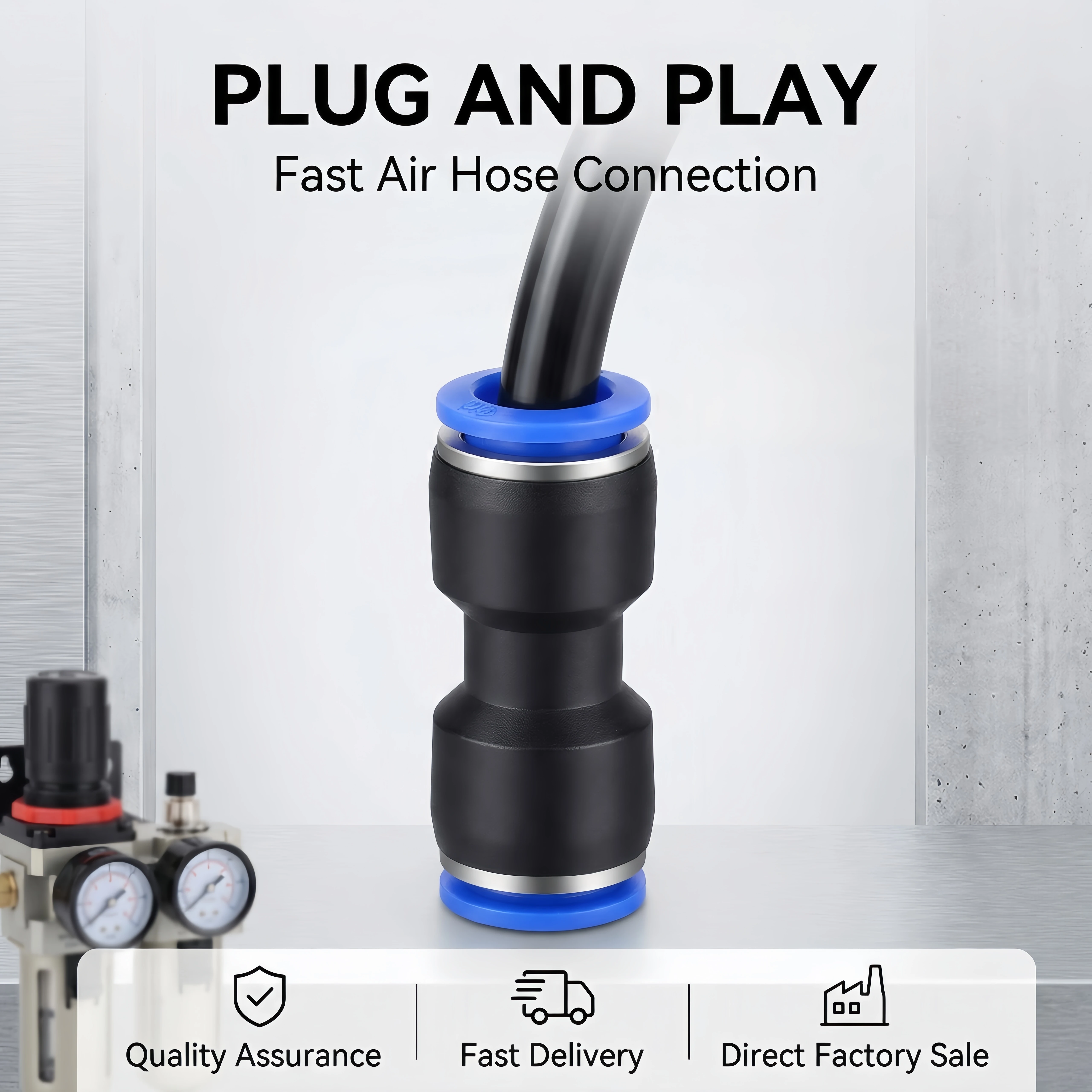 

Pu Pneumatic Fittings Plastic Connector PG 4mm 6mm 8mm 10/12/14mm 16mmAir water Hose Tube Push in Straight Gas Quick Connectors