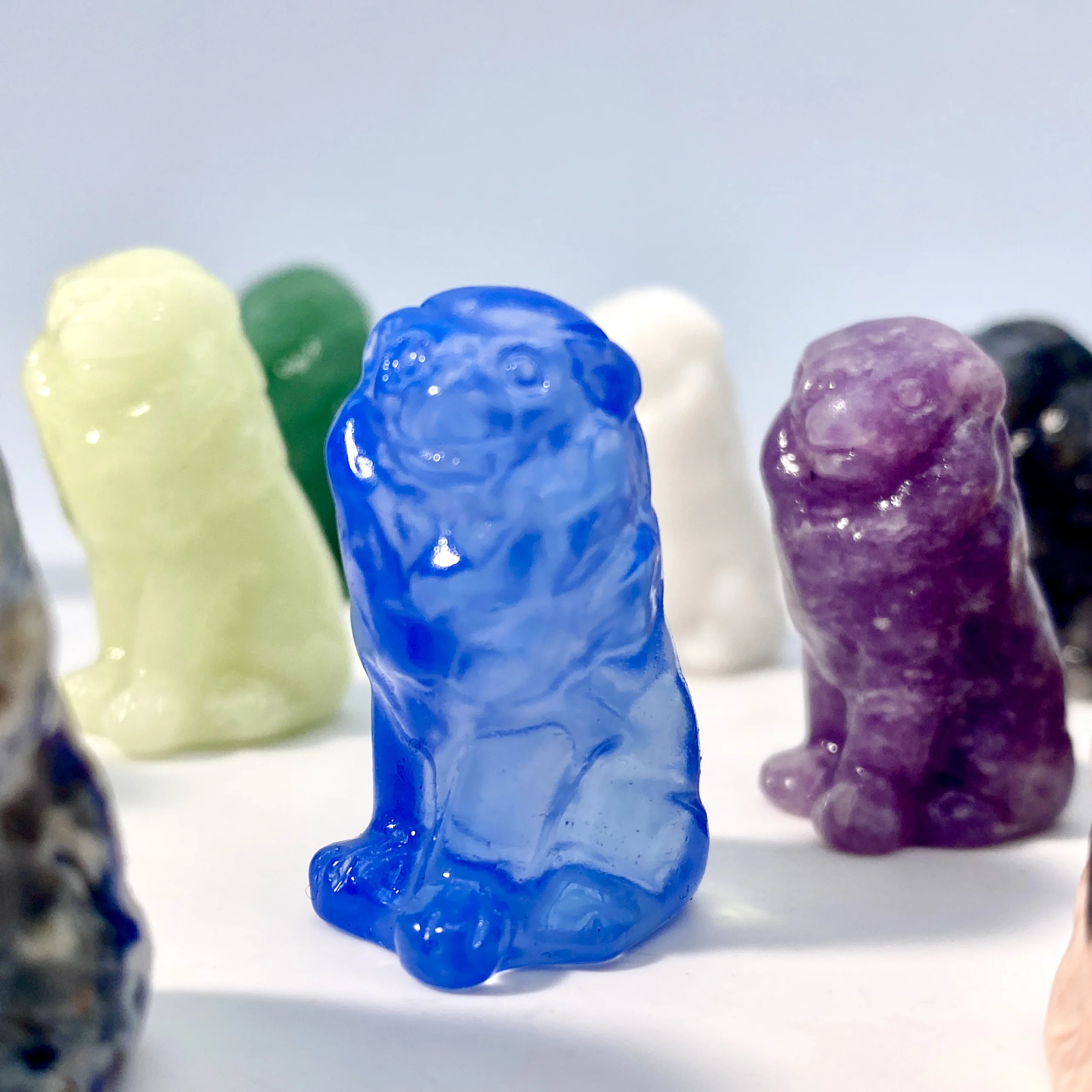 نحت كريستال طبيعي للأسد عشوائي ، مجوهرات أحجار كريمة ، كريستال شفاء لامع ، هدية عيد ميلاد للنساء والصديقة ، 1 *