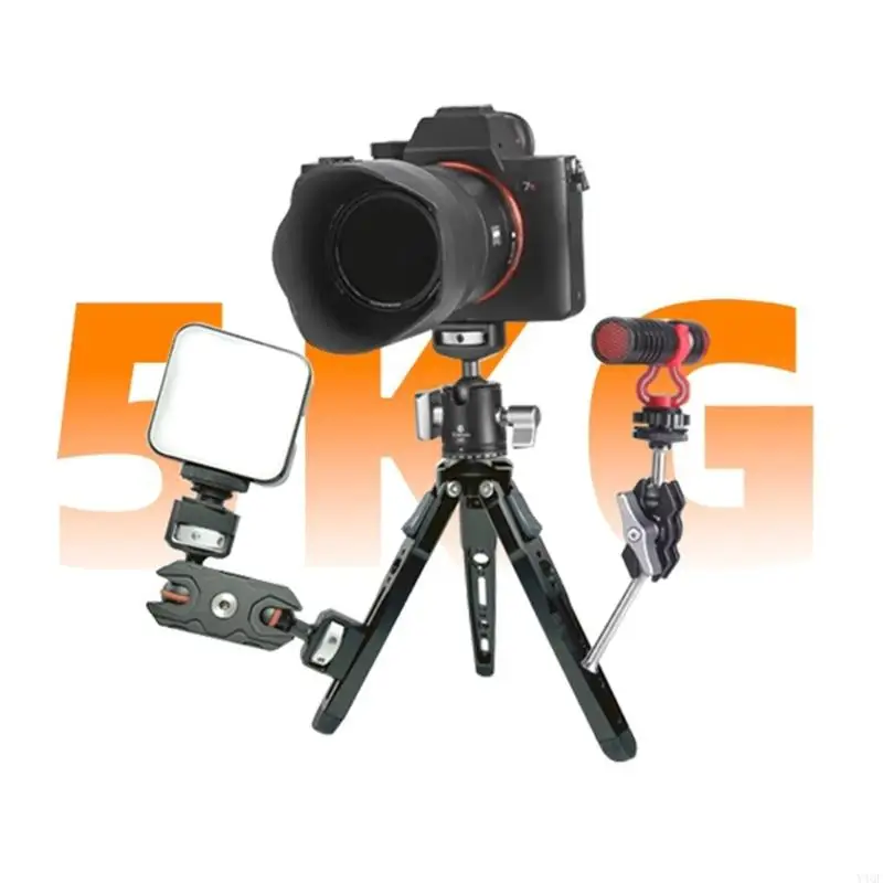 Y4QF Portable Cellphone Tripod for Camera Phone Phone Holder Action Camera Adapter Stable Grip Portable Recording Accessories