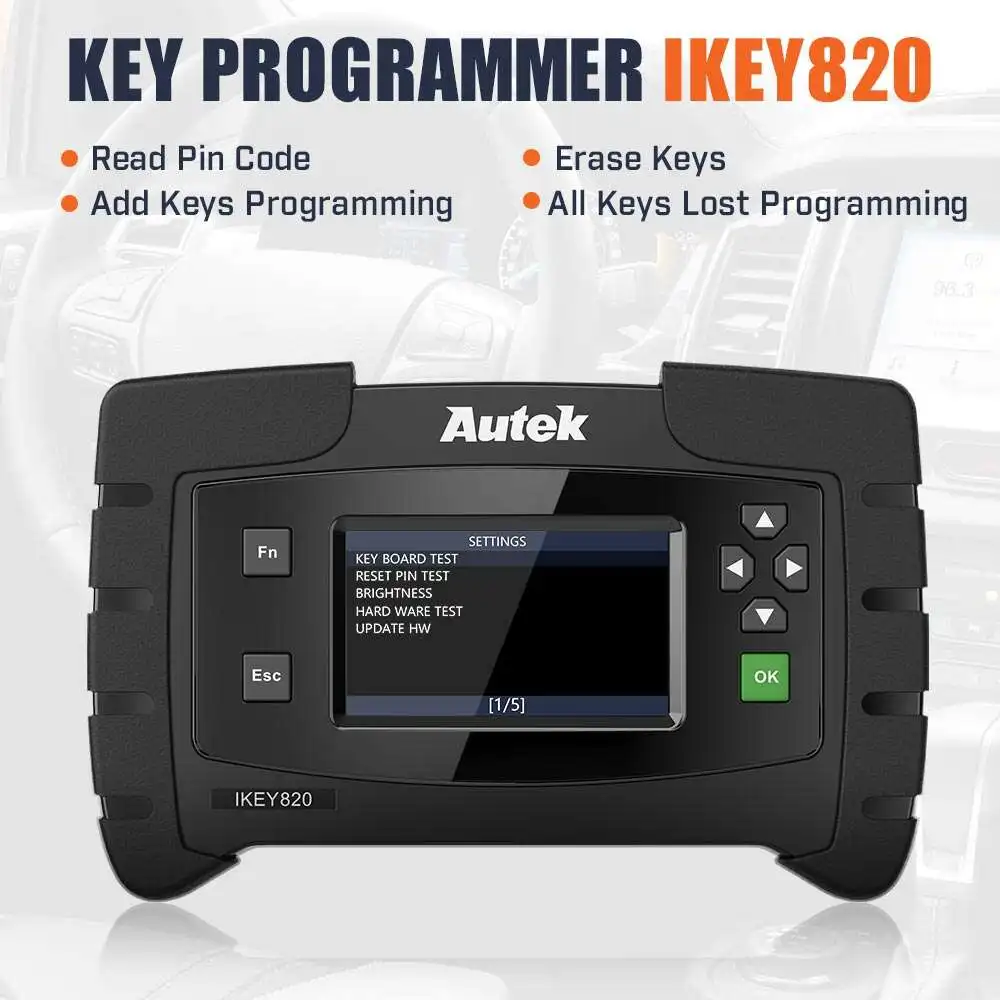 Autek IKey820 OBD2 Car Key Programmer Support All Key Lost No Token Limitation