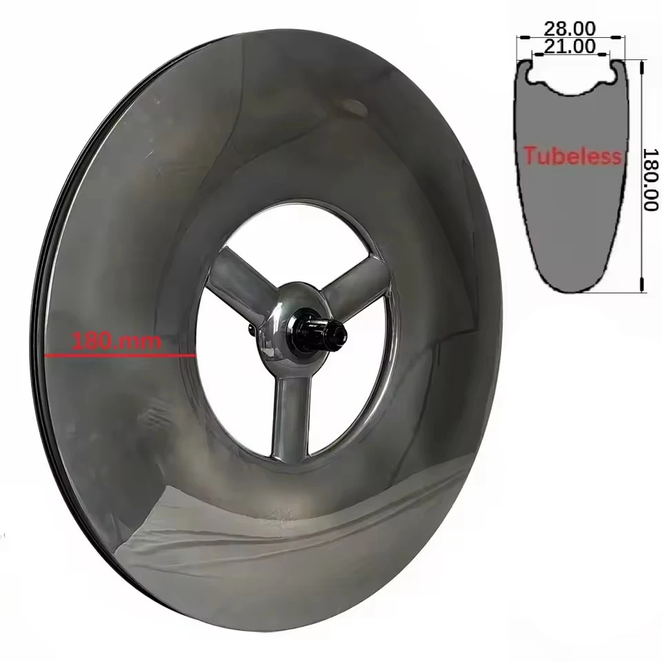 

DFS Carbon Wheel Road Track TT Carbon Tri Spoke Bicycle Wheel 700C Triathlon Bike Carbon Rim 120/180mm Depth Tubeless Light