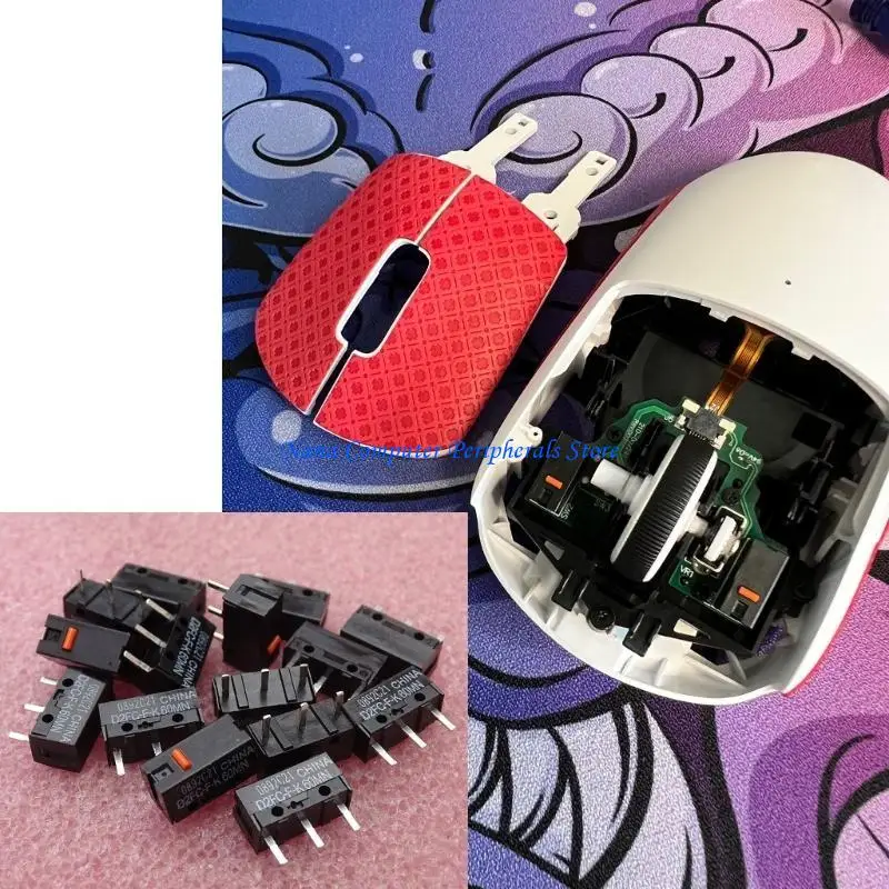 

F68C 4PCS MOUSE Micro Switch Original D2FC-F-K Red Dot 60M Clicks MicroSwitch