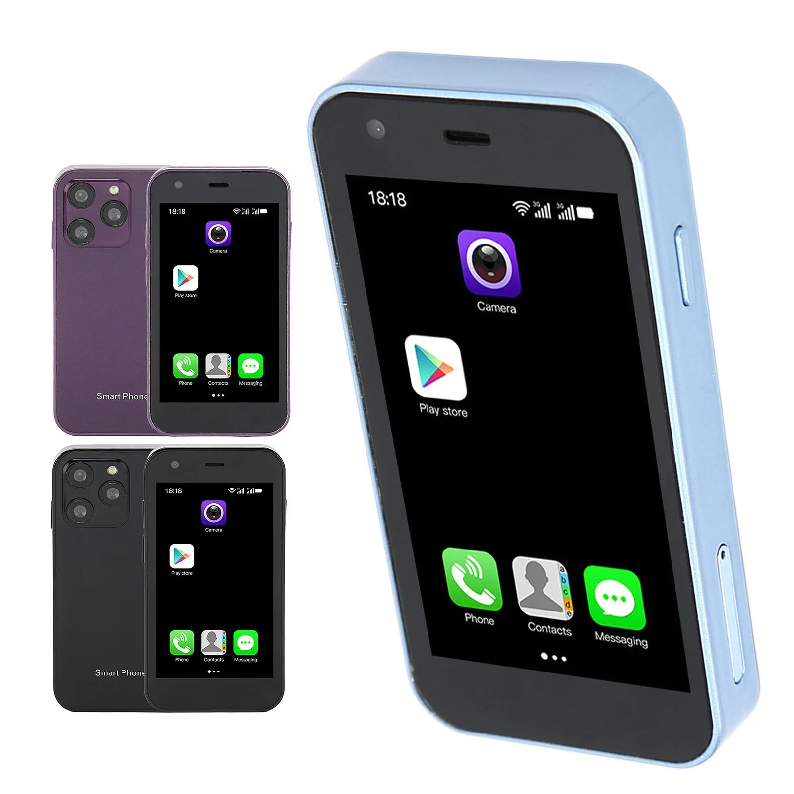 هاتف ذكي SOYES XS15 Mini 3G 3in WiFi 2GB 16GB كاميرا زجاجية ثلاثية الأبعاد رفيعة عالية الدقة بشريحتين